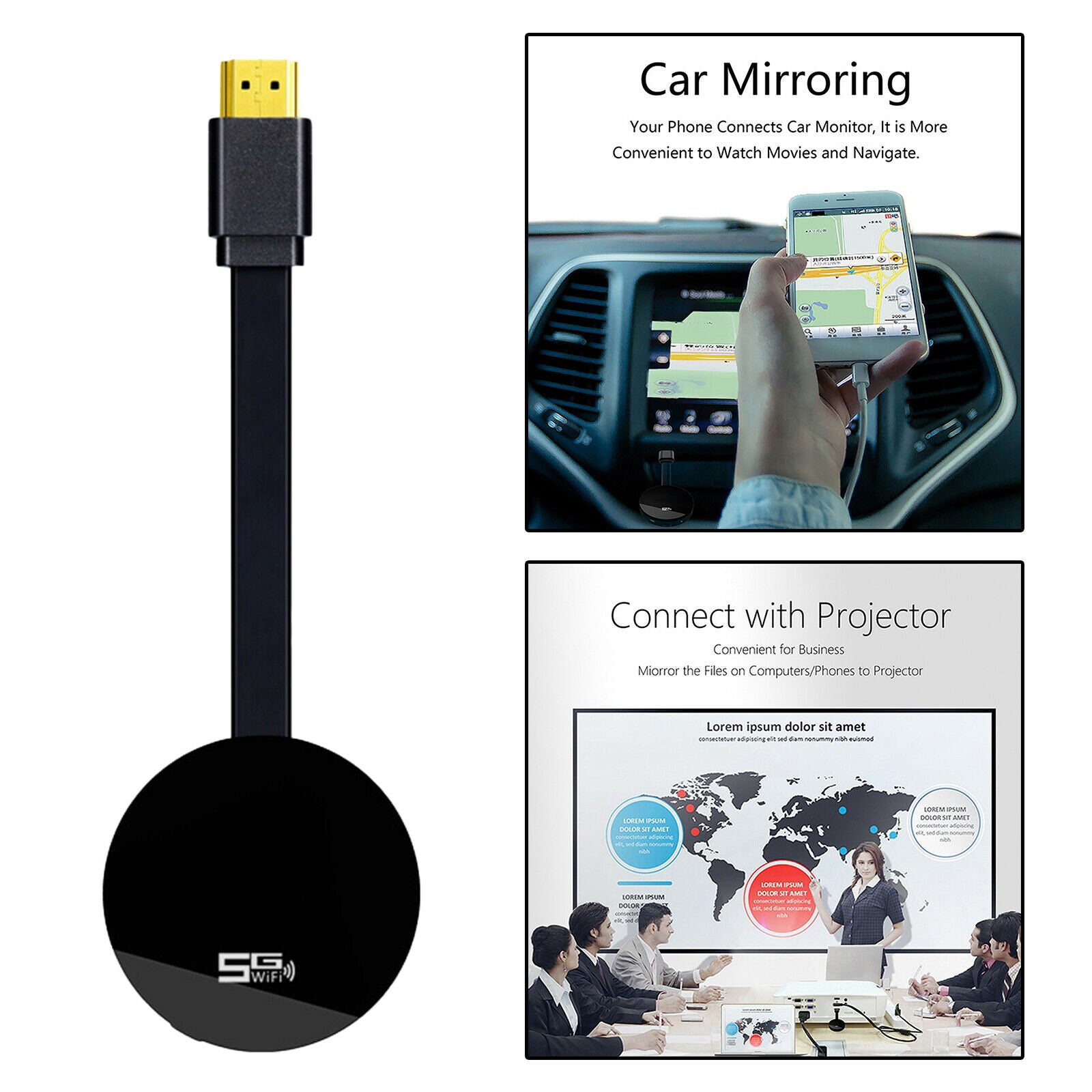 1080P HDMI Mirror Screen Wireless Display Adapter Airplay Miracast Dongle
