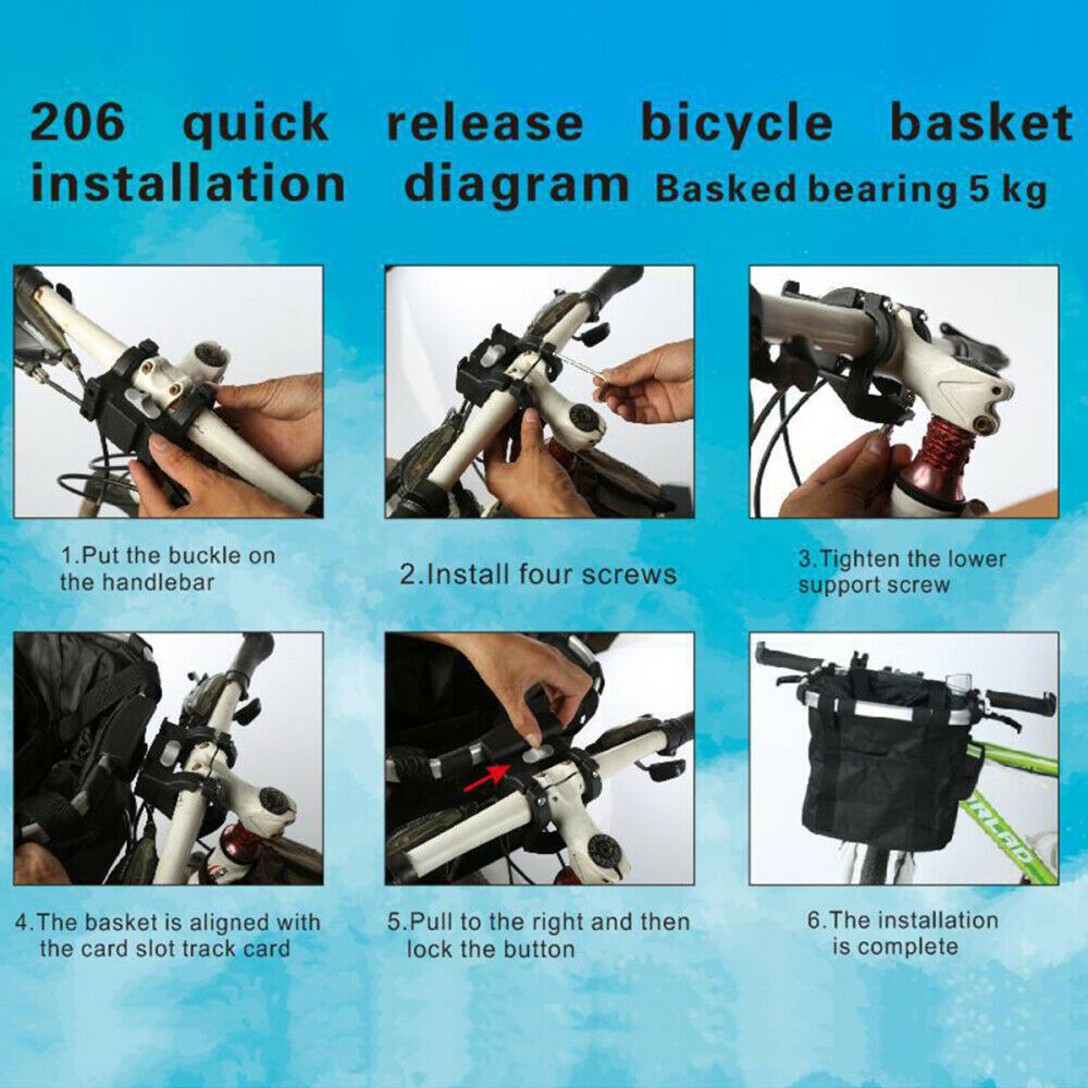 Multi-Purpose Waterproof Bicycle Handle Basket Outdoor Shopping Container
