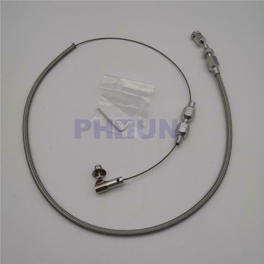 24" Car Auto Throttle Pedal Cable Braided Stainless Outer Tube Steel Inner Cable