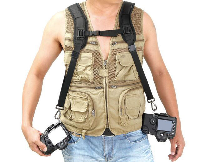 Quick Rapid Double Dual Shoulder Sling Belt Strap for 2/Two DSLR Digital Cameras