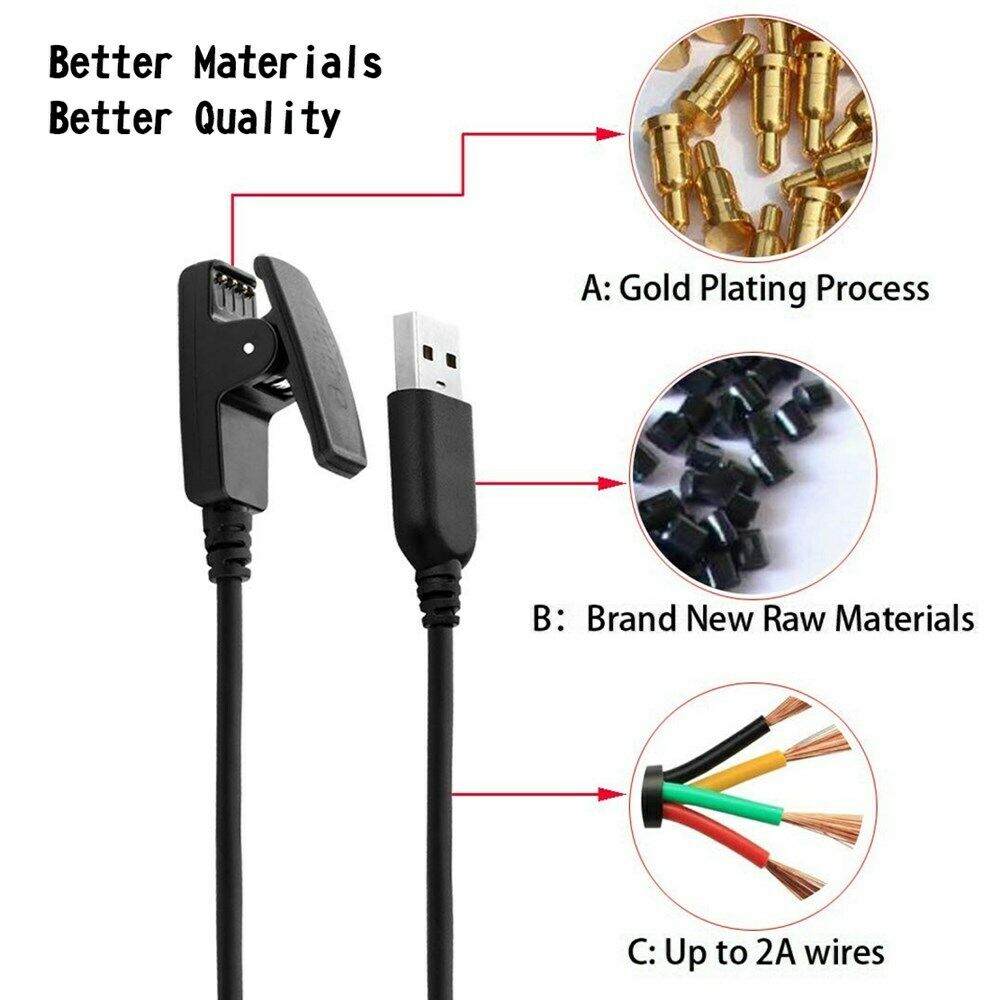 Charger USB Charging Data Cable for Garmin Watch Approach G10/S20/Vivomove HR CA