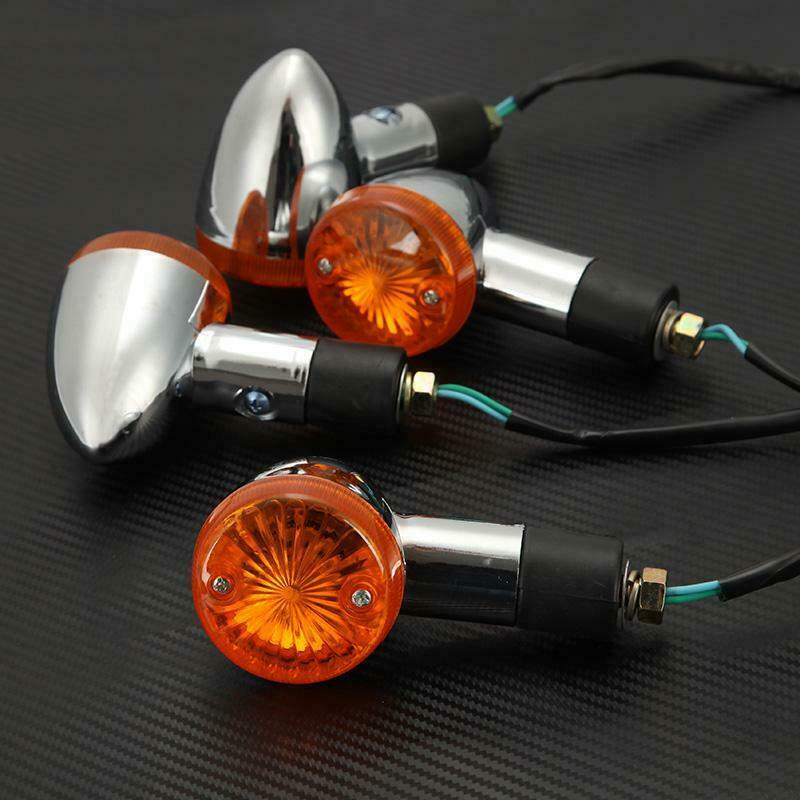 2x CHROME AMBER TURN Signals Lights for Kawasaki Vulcan VN 500 750 800 900 1600