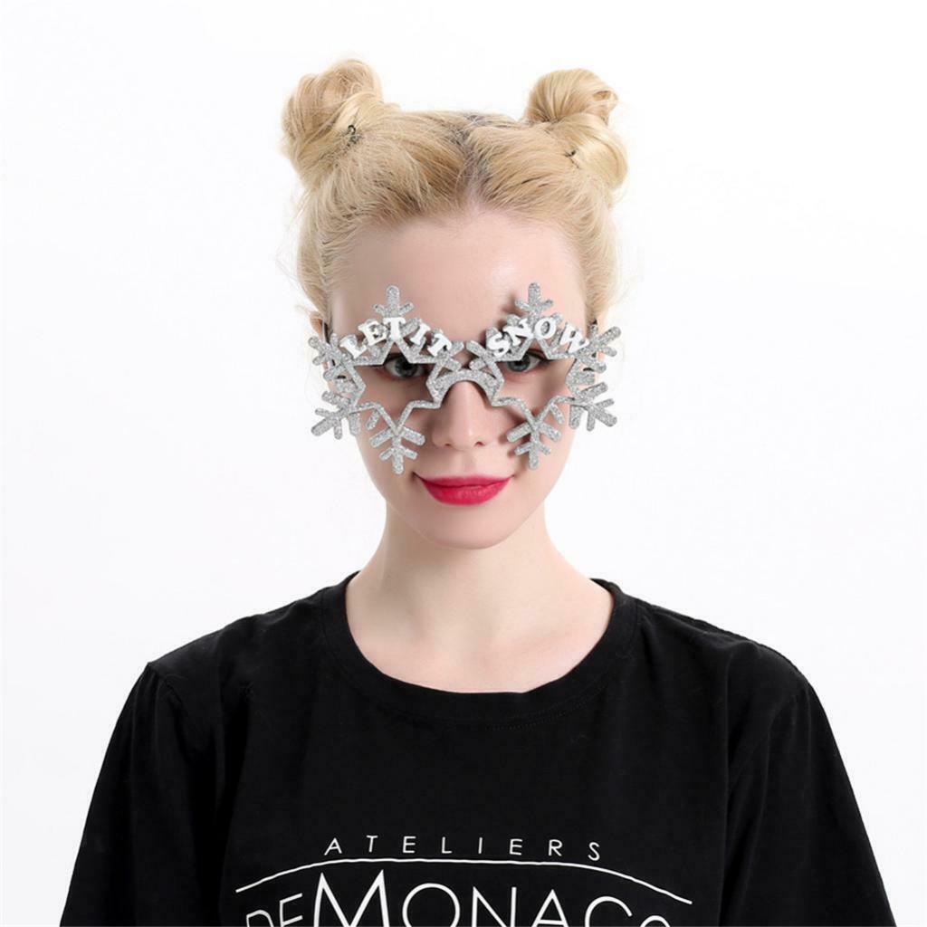 Let It Snow Snowflake Plastic Eyeglasses Spectacles Xmas Costume Photo Prop
