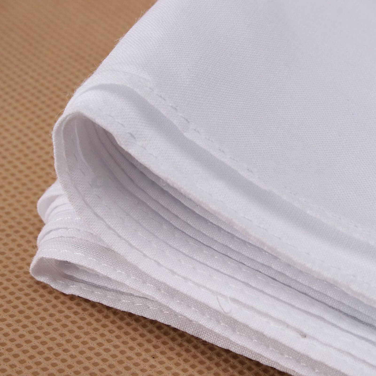 12pcs Men Plain White Cotton Handkerchiefs Hankies Sweat Face Towel 28*28cm