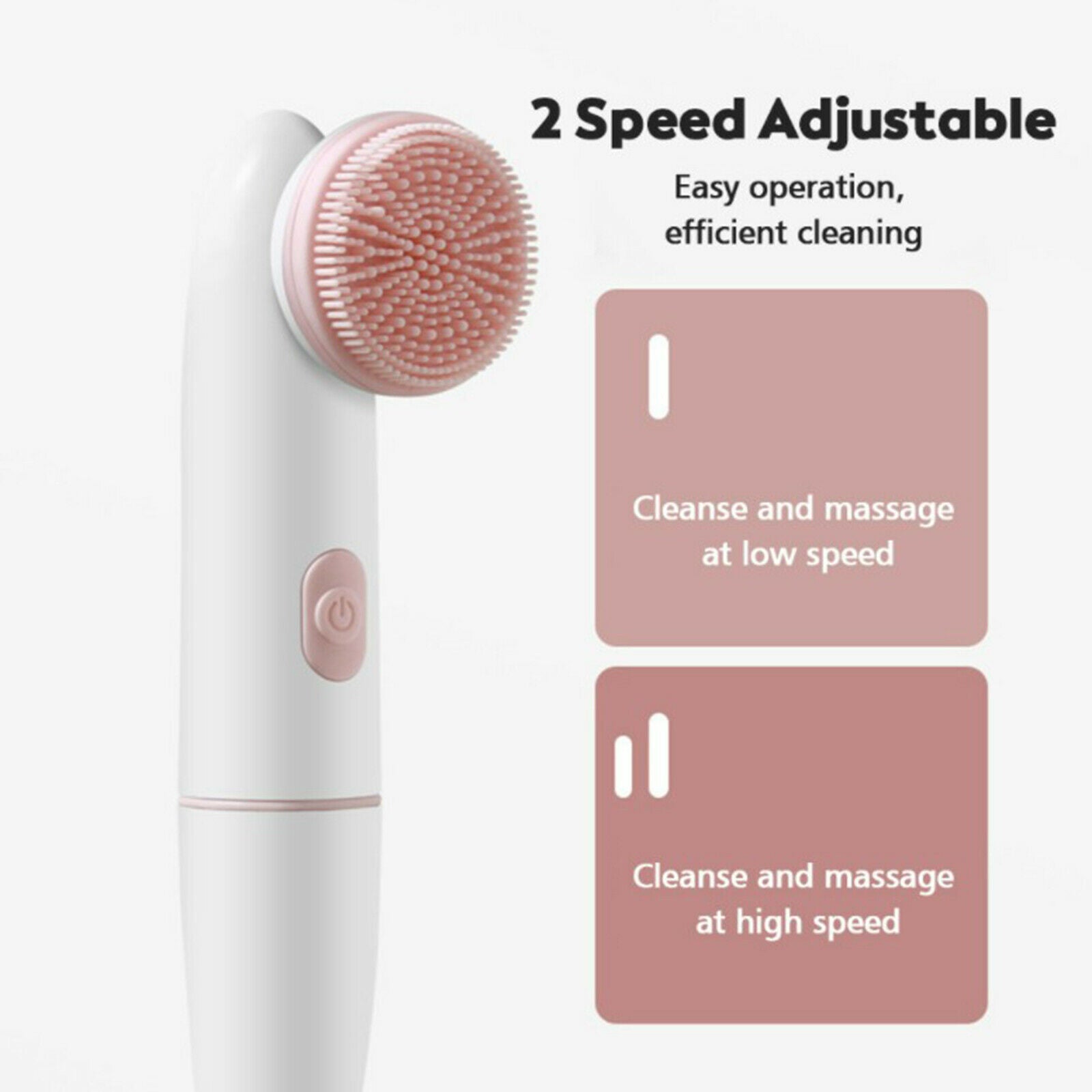 2 in 1 Electric Facial Cleansing Brush Acne Waterproof Massaging Massager