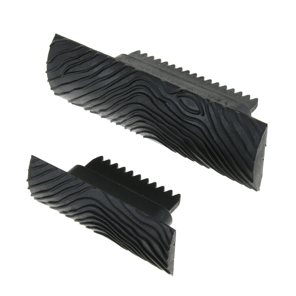 2x S-shape Big Tooth Rubber Wood Grain Pattern Wall Painting Tool Decor DIY