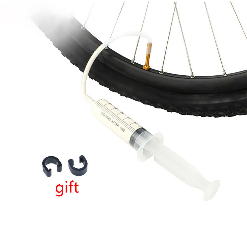 Bike tire tubeless sealant 60ml syringe rubber hose kit for bike repair t.l8