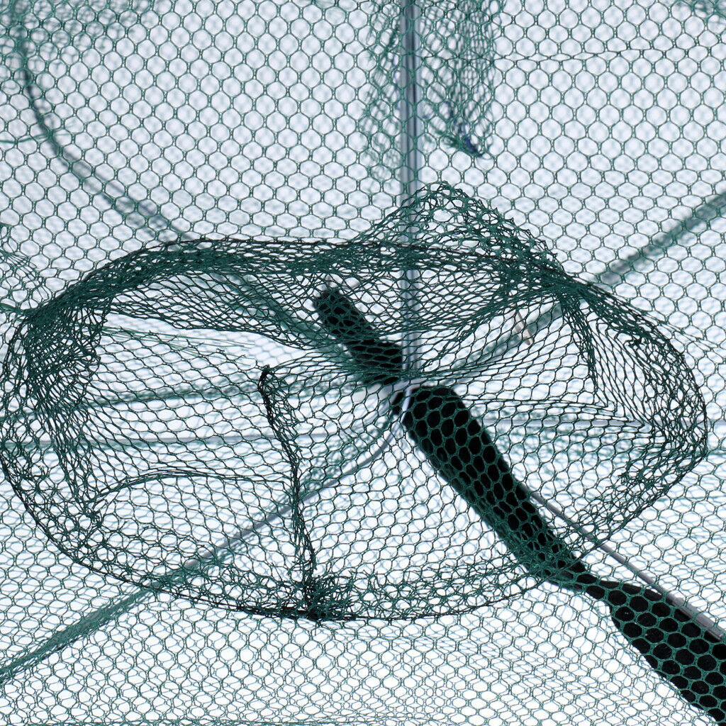 Foldable Fishing  Net Trap Cast Dip Cages Fish Prawn Shrimp Net 6 Holes