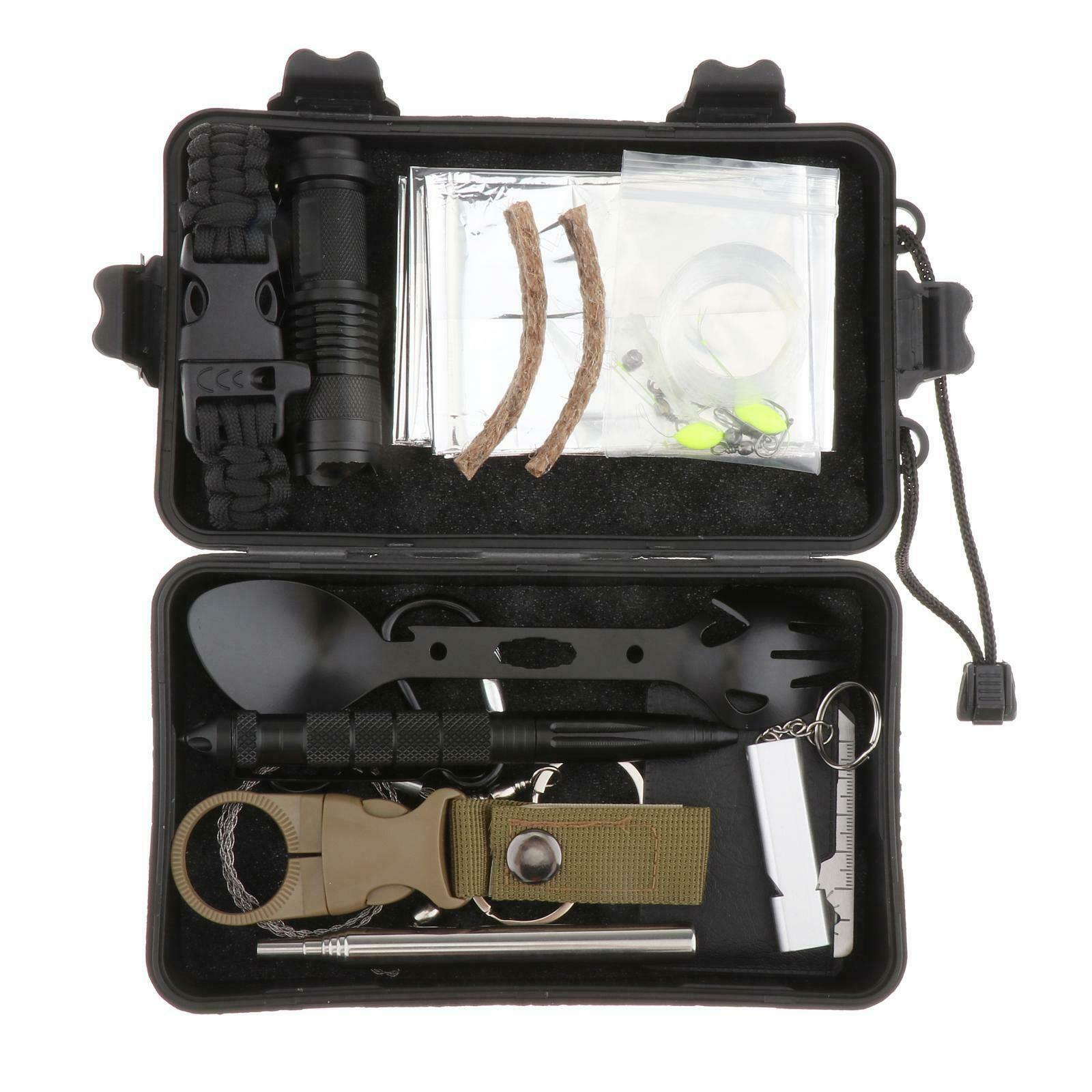 Outdoor Survival Kits Camping Emergency Tools Wire Saw Clips Equipment