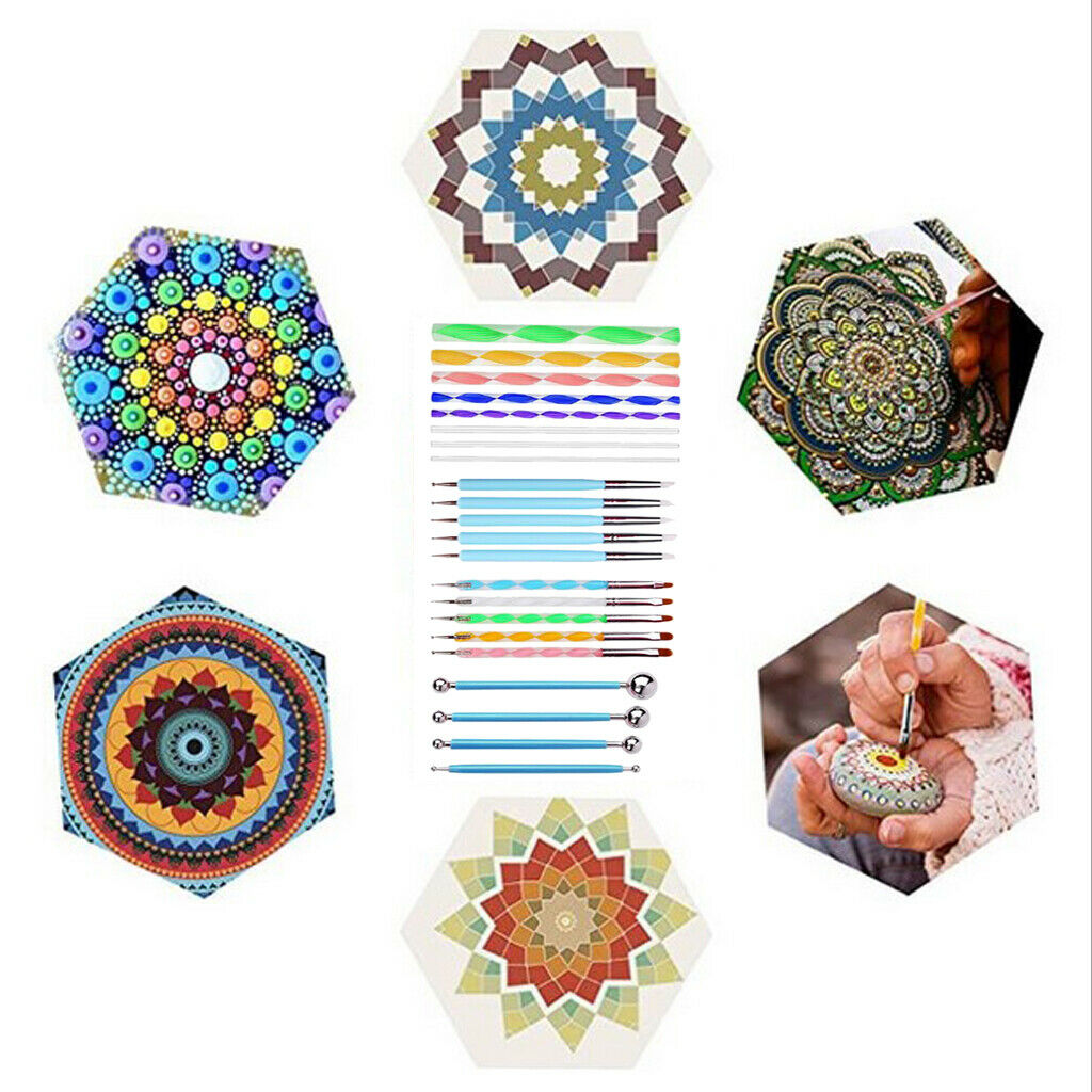 Set of 32PCS Premium Mandala Dotting Tools Set with a Waterproof Storage Bag for