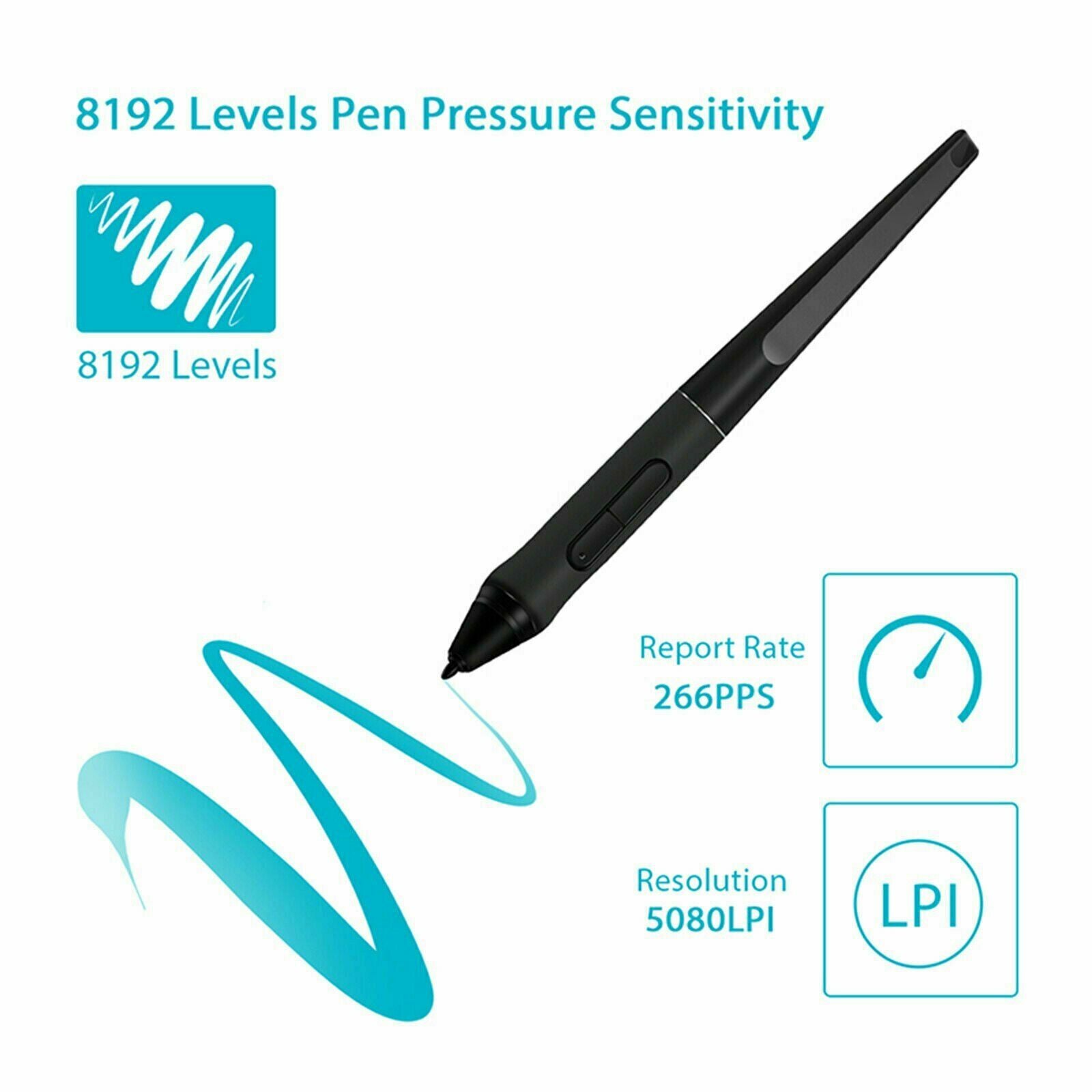 Battery-Free Digital Stylus Pen PW500 for Huion Graphics Drawing Tablets Q11K BK
