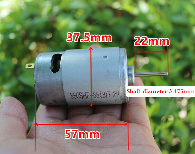 DC7.2V 550 high-power DC motor forward and reverse high speed with cooling fan