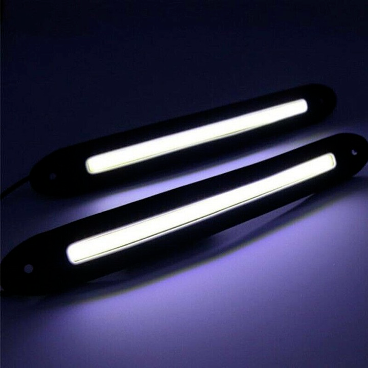 2PCS White COB DRL LED Daytime Running Light for Universal Car Driving Fog Lamp