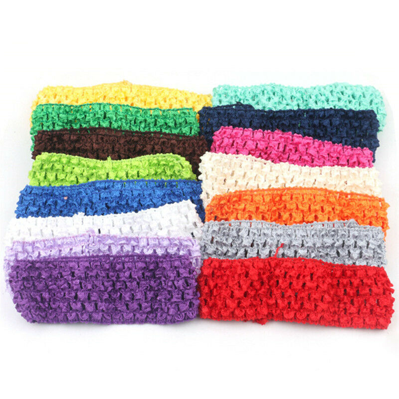 10x 1.5inch Crochet Tube Top Tutu Elastic Waistband Headband Hair band 、 IAFFDD