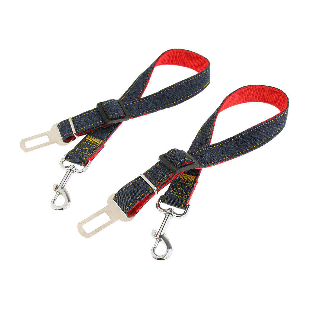 Adjustable Pet Cat Dog Car Seat Belt Safety Restraint Harness Clip Lead Red