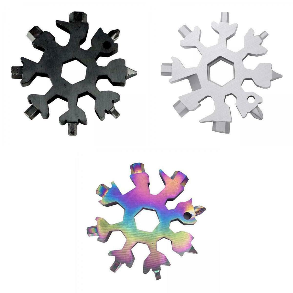 3-Piece 18-in-1 Hex Keychain with Snowflake