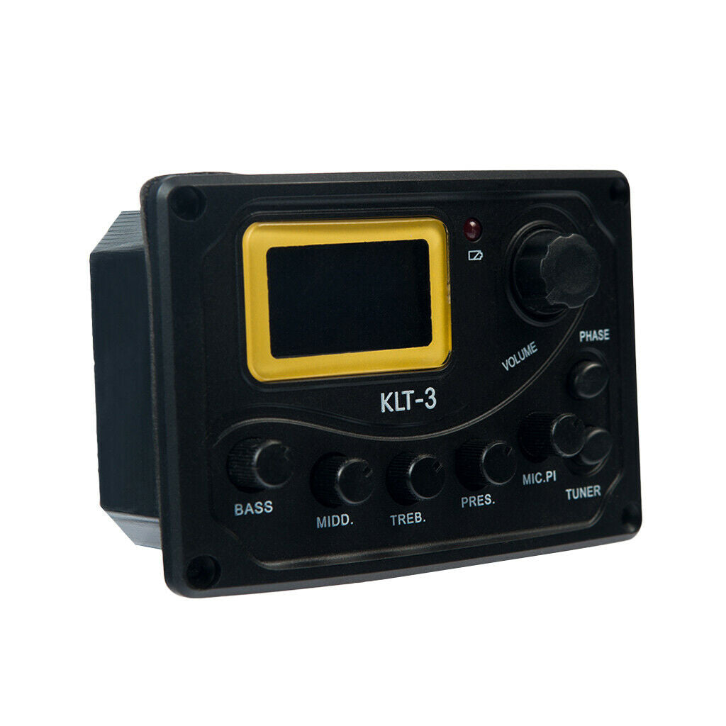 KLT-3 Acoustic Guitar Bass EQ Preamp with Micphone Tuner 4 Band Equalizer
