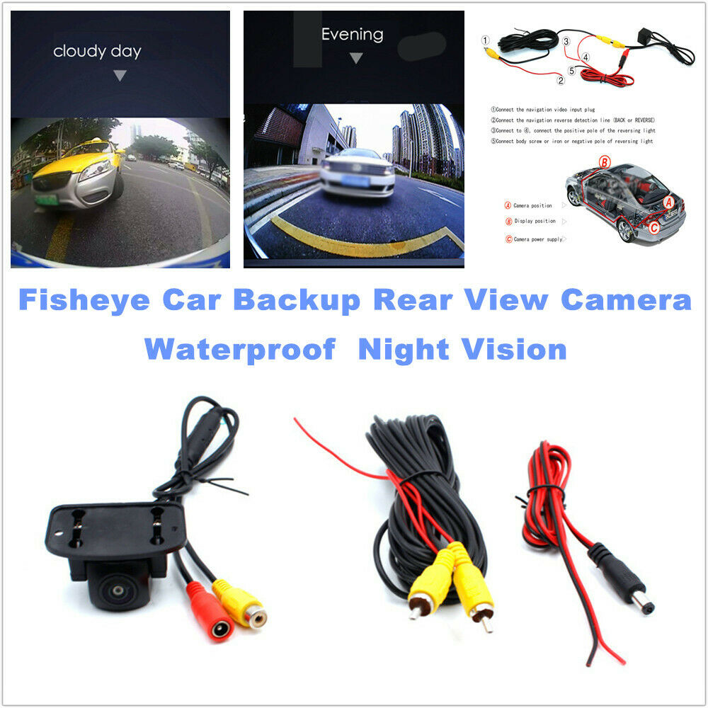 Fisheye Car Backup Rear View Reversing Parking Camera w/ Night Vision Waterproof