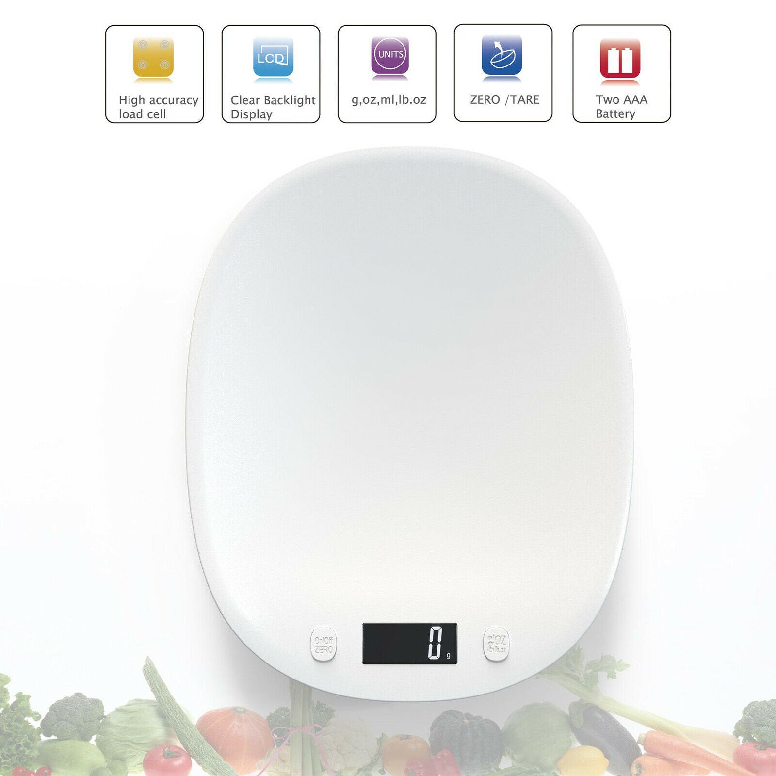 LE-K16 Digital Home Food Scale 22lb for Baking Meal Prep Keto Diet 1g/0.1oz