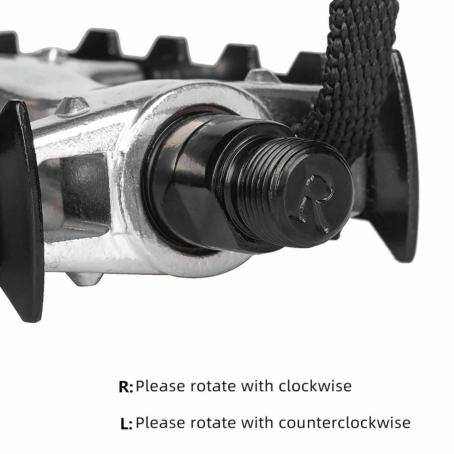 Replacement Metal Bike Pedals 9/16 Inch Spindle with Teo Clip and Straps