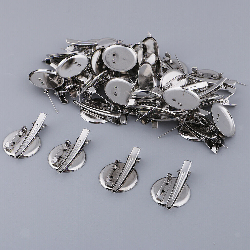 30 Cabochon Base Tray Blank Setting Hair Clip DIY Jewelry Findings 30mm Dia
