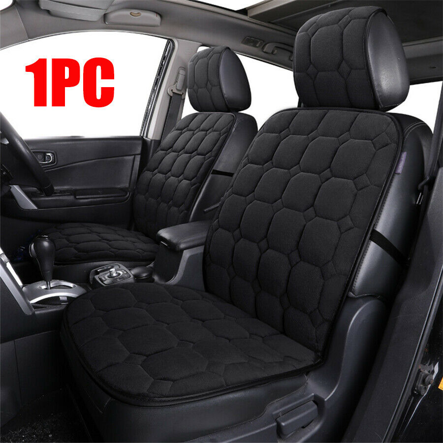 Black Plush Car Seat Cushion Protector Cover Universal Car Interior Accessories