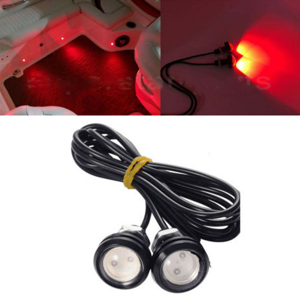 2x RED Hawkeye LED Eagle Eye Light Lamp DRL Fit Boat Marine Car Motorcycle