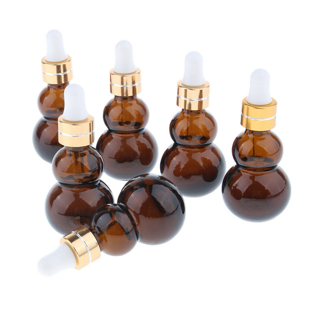 24pcs Gourd Glass Dropper Bottles Vials w/ Dispenser for Essential Oils