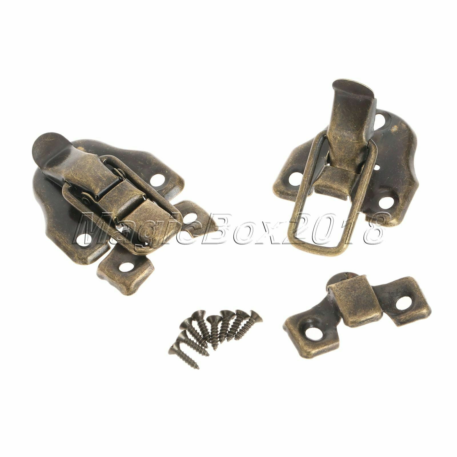 4pcs Retro Latch Catch Jewellery Box Gift Case Wardrobe Hasp Pad Chest Lock Hook