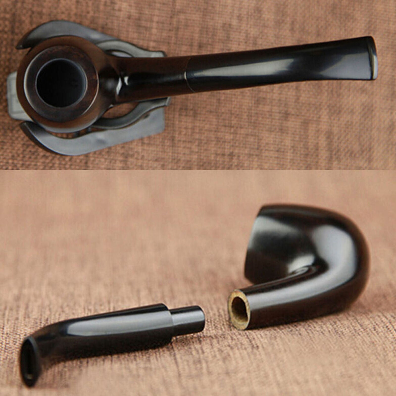 Wooden Ebony Pipe Tobacco Cigarettes Cigars Filter Pipes Durable Smoking Pipe