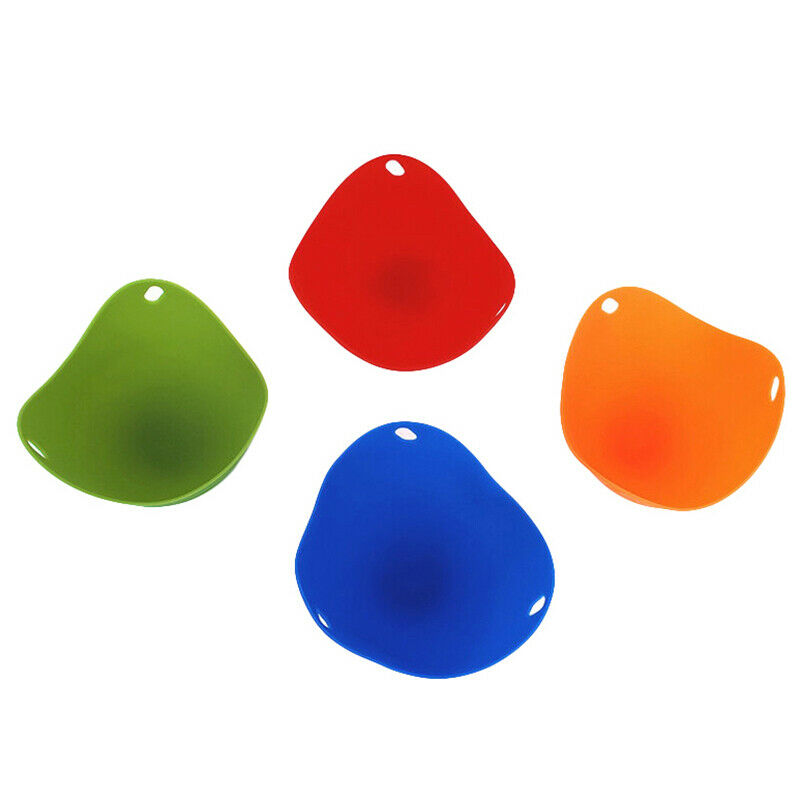 4PCS/Set Silicone Egg Poacher Poaching Pods Pan Non Stick Egg Baking Cups.l8