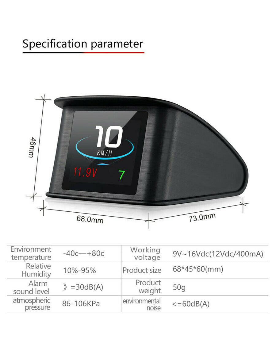 Car Driving data HUD OnBoard Computer speed voltage driving distance Gauge