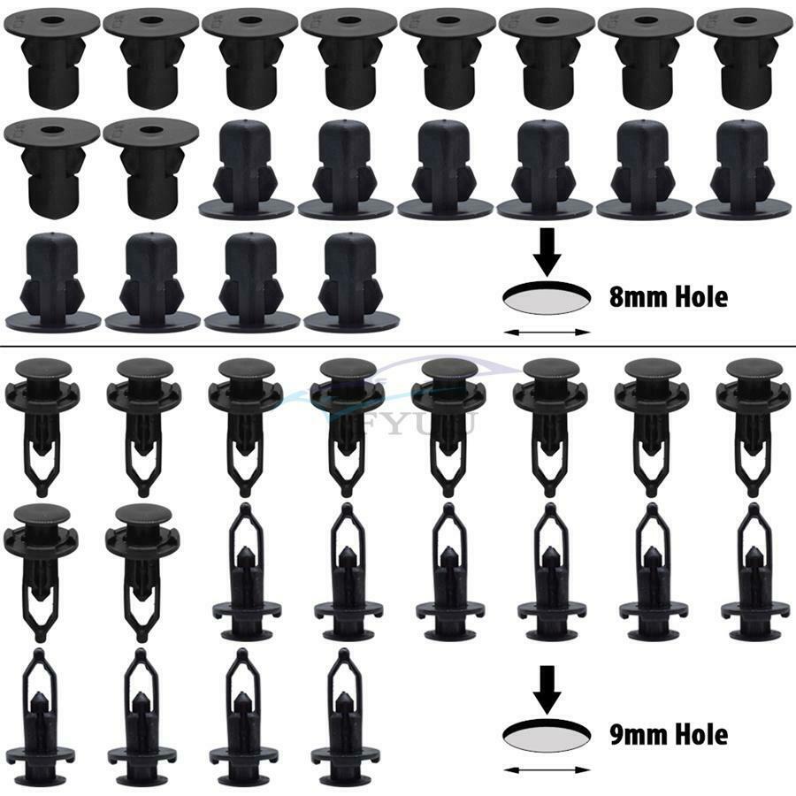 Push Rivets Panel/Moulding Clips Lock Nut Set For Door Trim Bumper Panel Fender