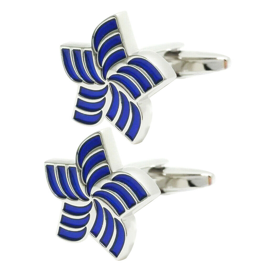 Blue Fashion Shiny Cufflinks - Five Cufflinks From