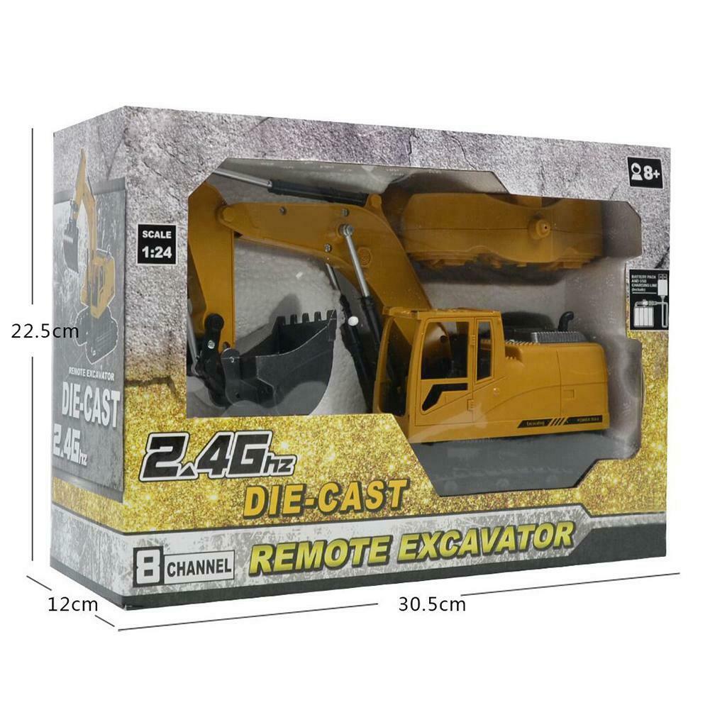 8CH Simulation RC Excavator Toys with Music Lght Children RC Truck Models @