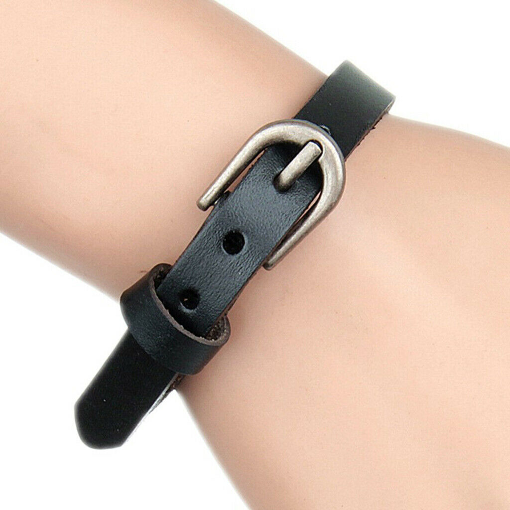 2 Pieces Chic Cow Leather Wristband Cuff Bracelet Bangle Charm Women Jewelry