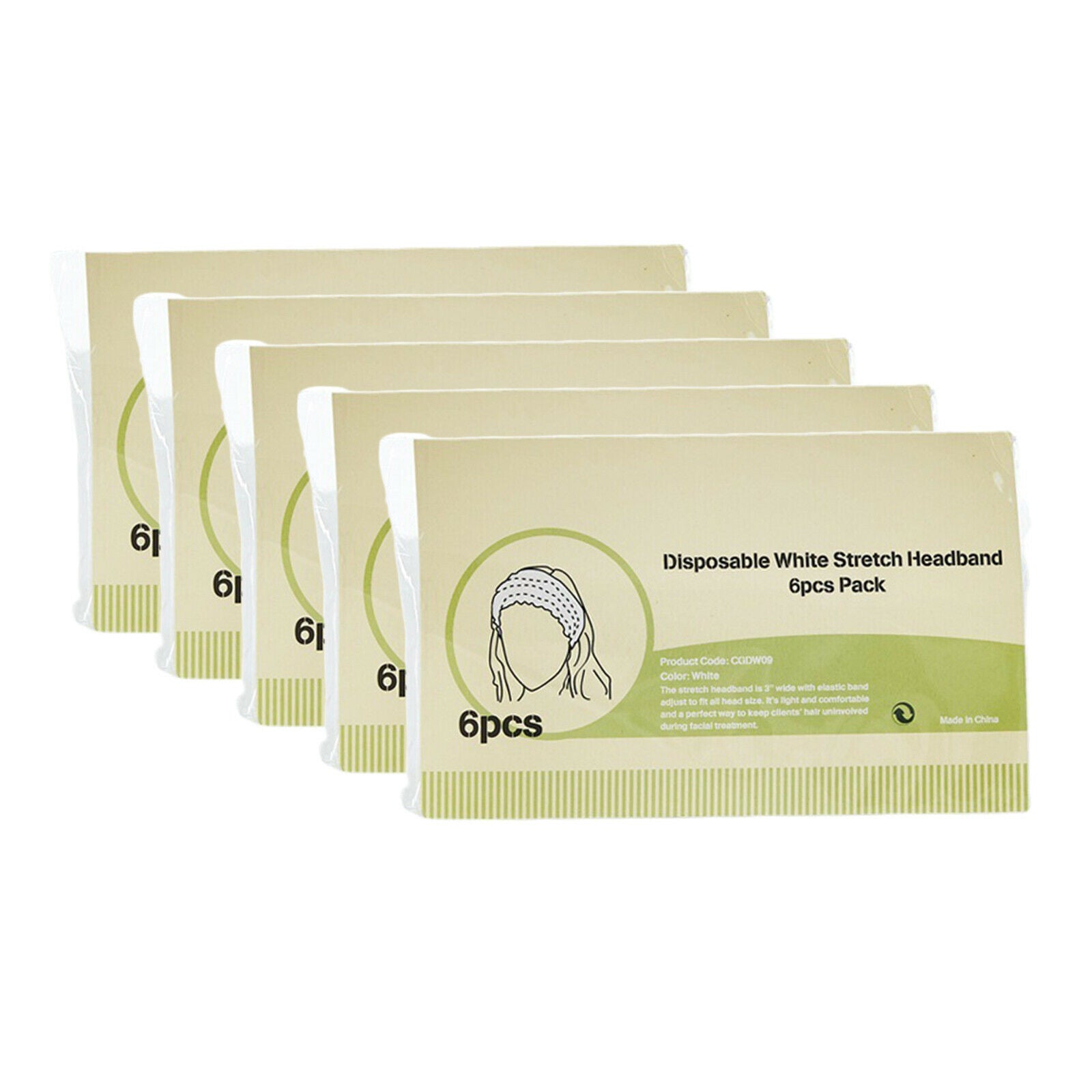 30Pcs 30 Pcs Disposable Spa Facial Headbands Elastic Soft for Women White