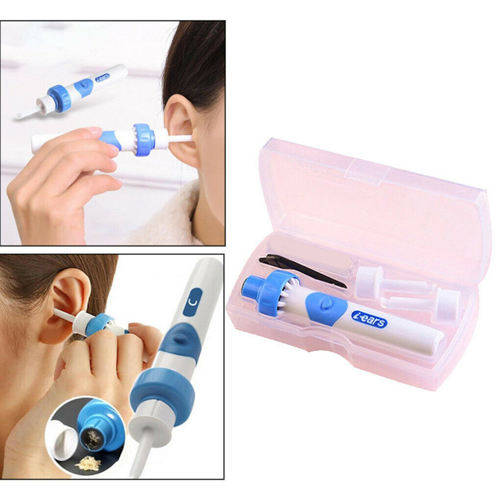 2x Electric Ear Wax Remover Vacuum Dirt Fluid Cleaner Painless Safe for Travel