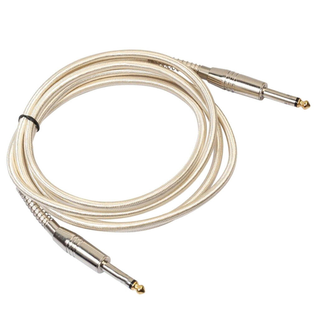 Braided 1/4'' Jack 6.35mm Mono Male to Male Audio Cable Cord Wire 300cm