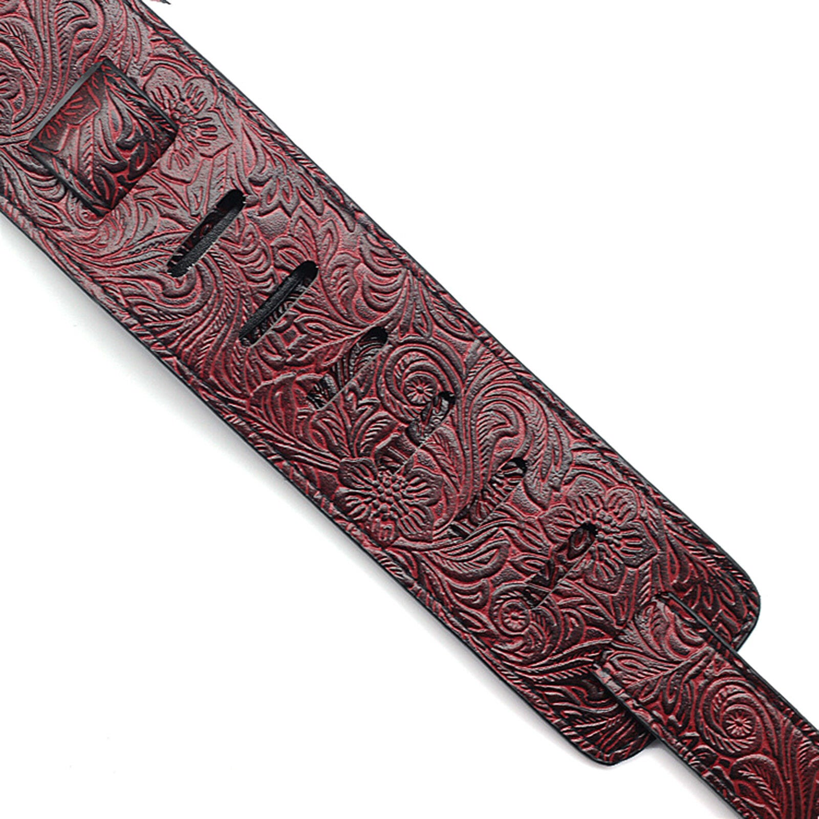 Pu Leather Guitar Strap Embossed for Acoustic Electric Bass Guitar Adjustable