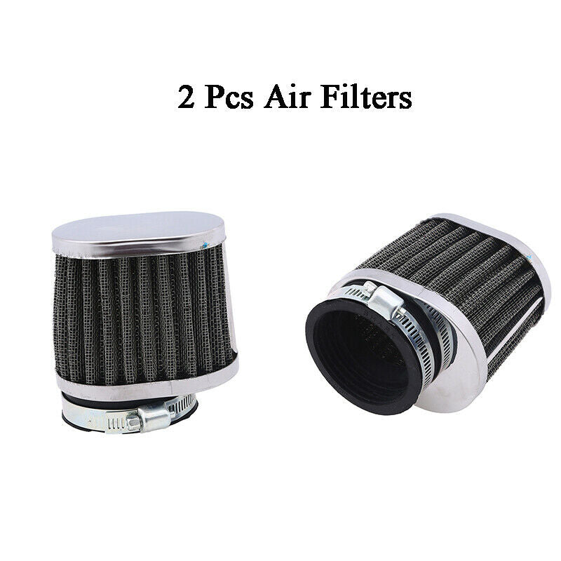 2PCS 50mm Motorcycle Air Filter Engine Cleaner Inlet Adjustable Pod Connector