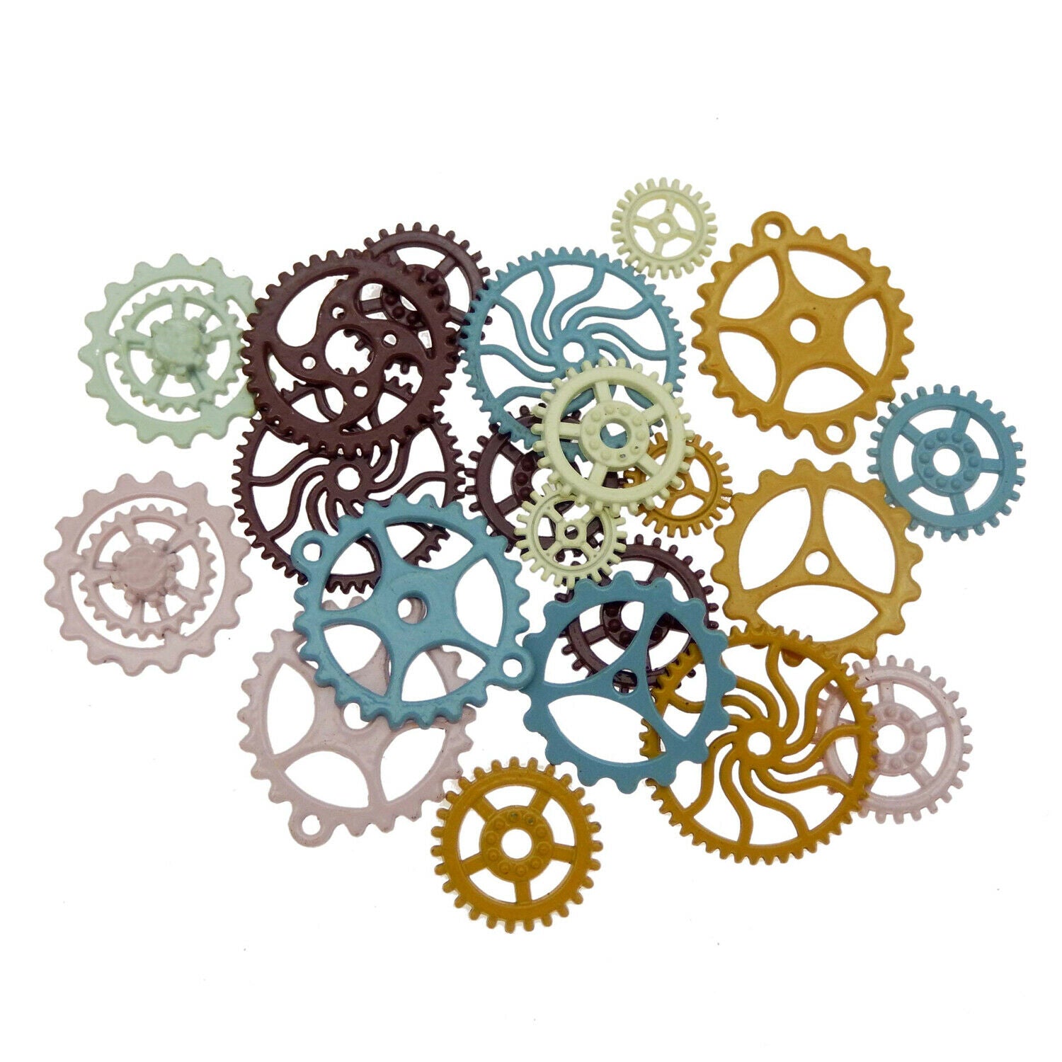 20pcs 10-30mm Assorted Gear Wheel Alloy Pendant Charms Jewelry DIY Accessories