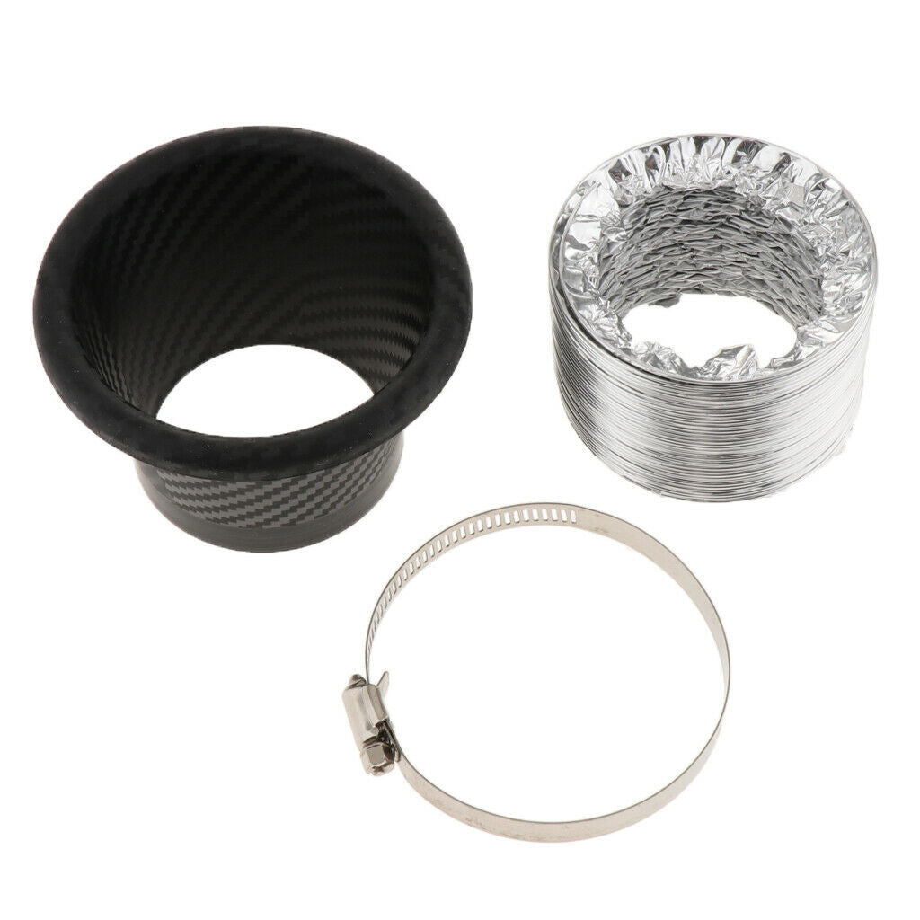 Car Front Bumper  Air Intake Pipe Turbine Inlet Air Funnel Kit Black