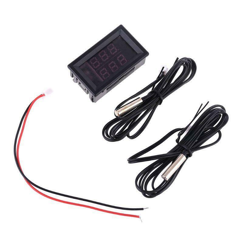 Dual Display Digital Thermometer Red+Blue Temperature Sensor Tester NTC Metal