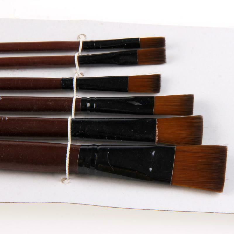6Pcs Nylon Acrylic Oil Paint Gouache Brushes For Artist Supplies Watercolor Set