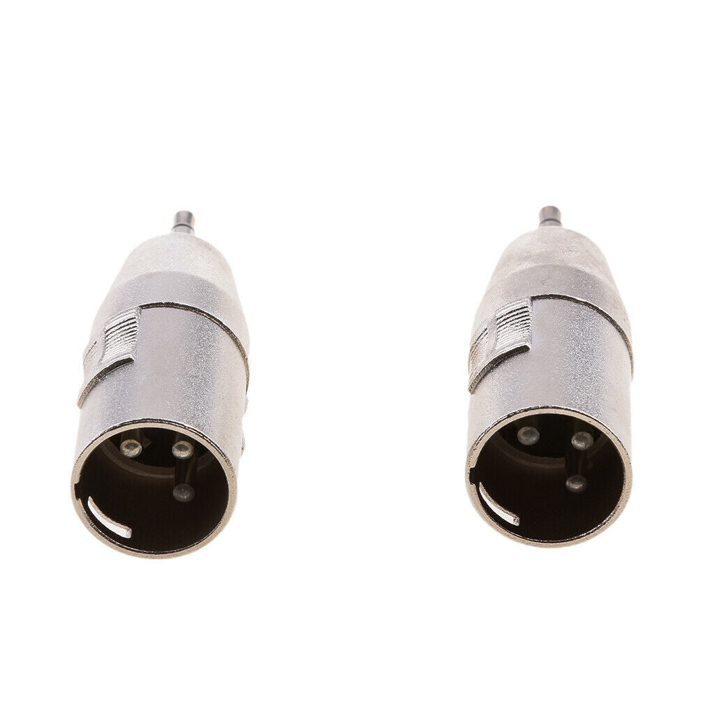 2 Pieces 3.5mm Mini Male TRS to XLR 3 Pin Male Microphone MIC Audio Adapter and