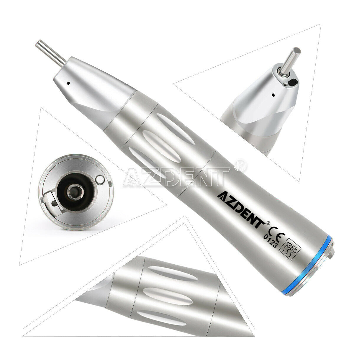 2X AZDENT Dental 1:1 Optic Fiber inner water Low Speed Straight Nose Handpiece