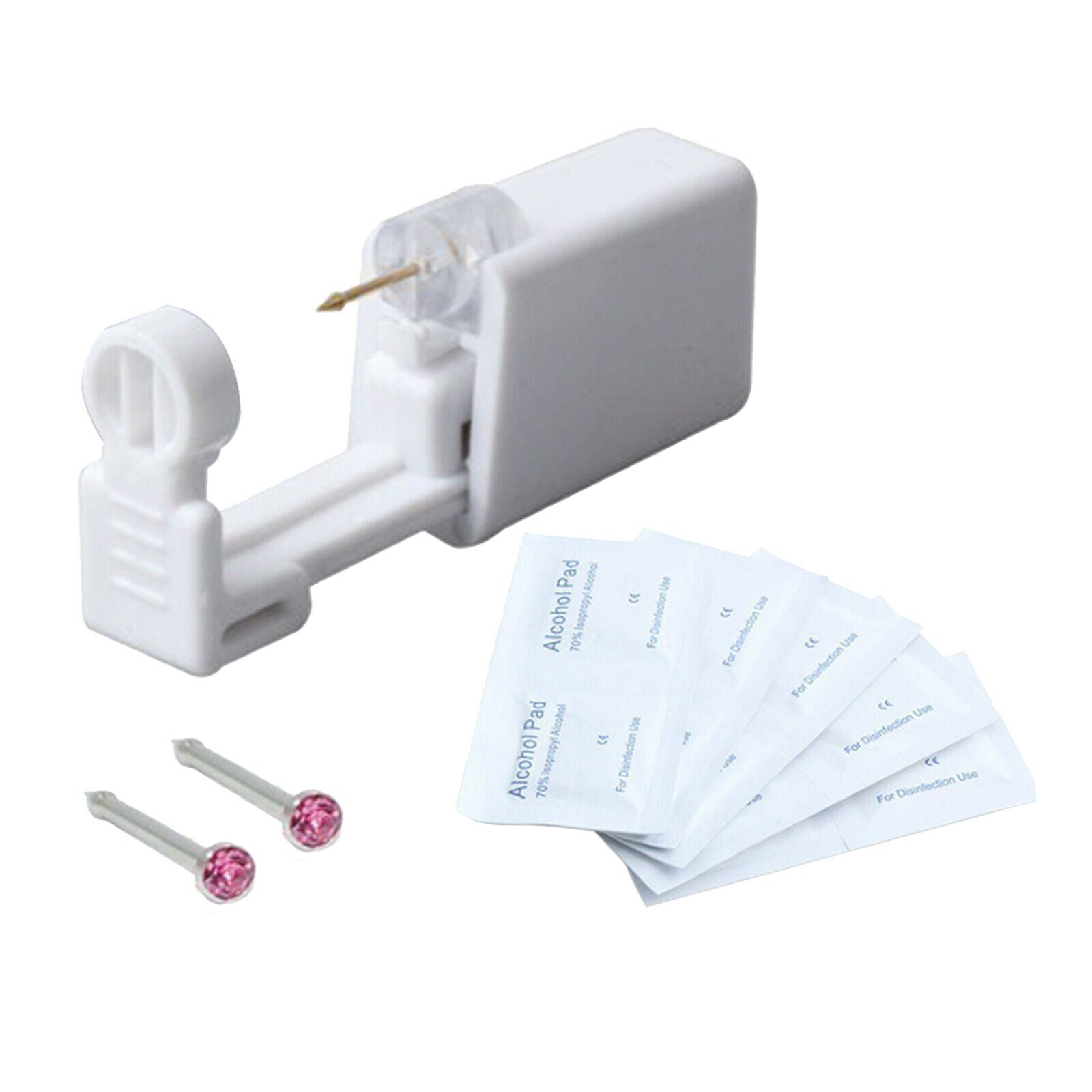 Disposable Ear Piercing Tool Earring Ear Stud Gun Kit Stud w/6 pack cleaning pad