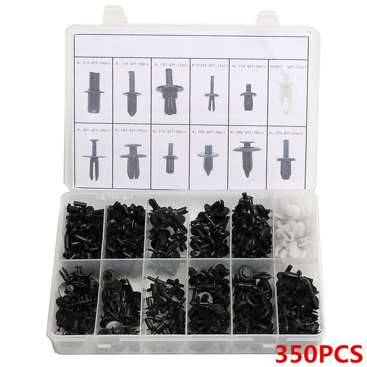350pc Car Automotive Push Retainer Pin Rivet Trim Clip Panel Moulding Assortment