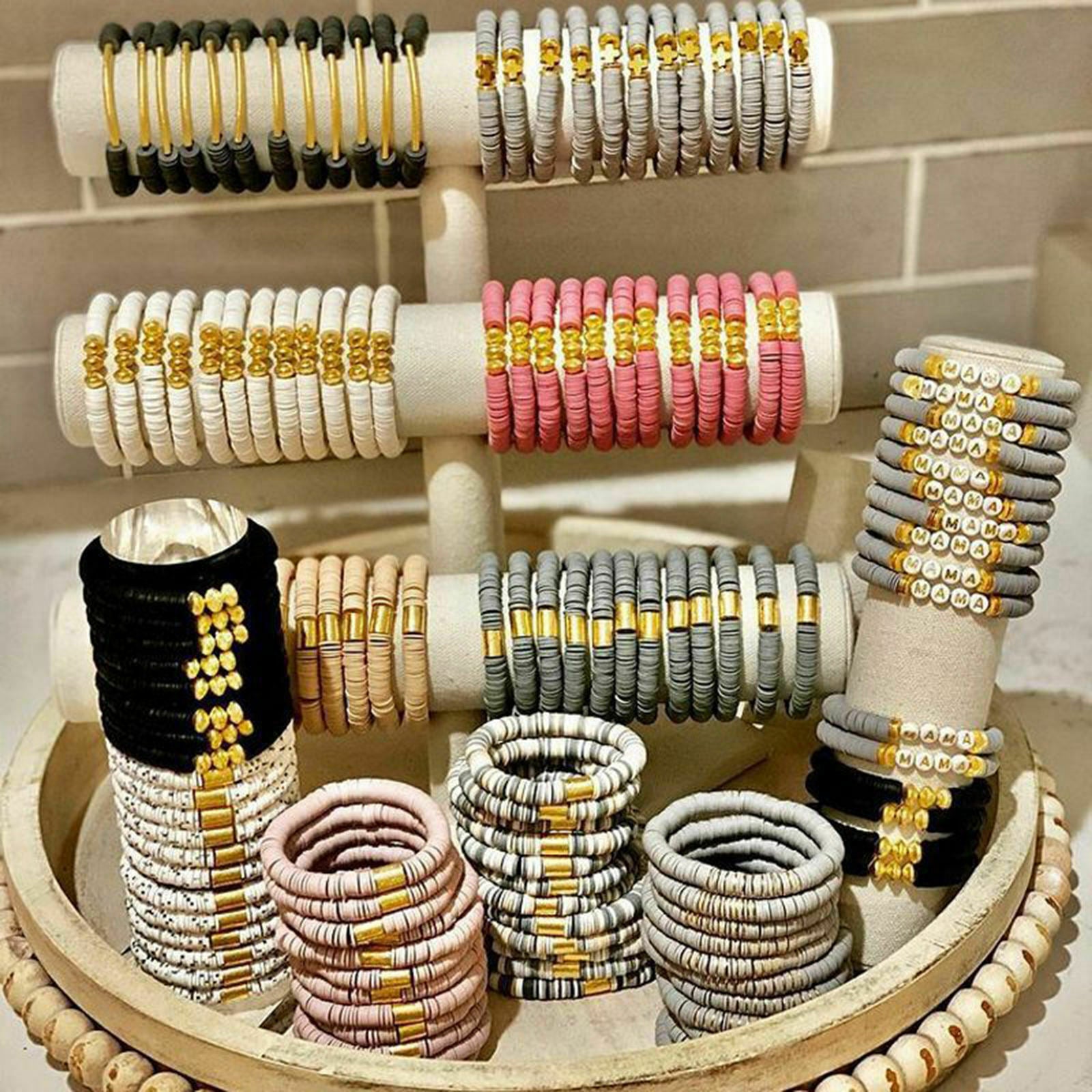 Polymer Clay Spacer Beads 6mm Letter Circle Beading Jewelry Making for Rings